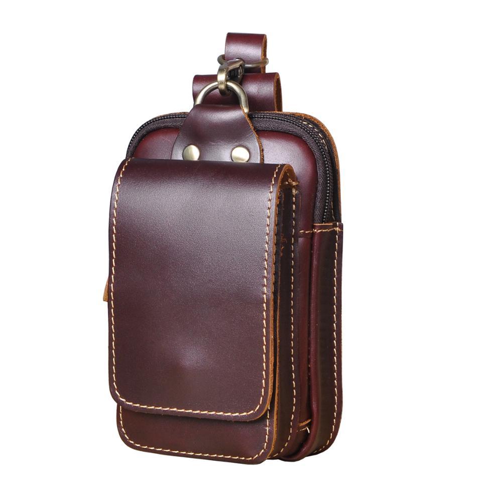 Leather Belt Bag for Men – Full-Grain Cowhide Waist Pack with Adjustable Strap, Magnetic Clasp & Zippered Compartments for Travel, Hiking | Thomler