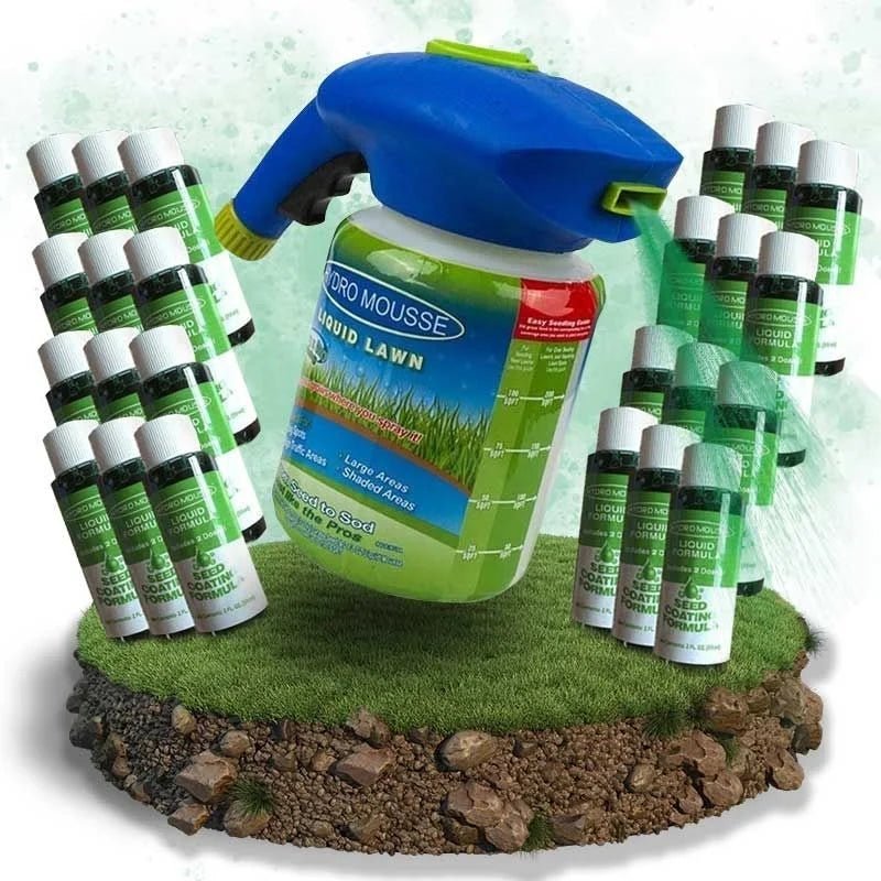 Grass Seed Coating Spray for Bare Lawn Patches – Hydro Seeding Solution for Yard Repair, Turf Restoration & Dense Green Coverage | Thomler