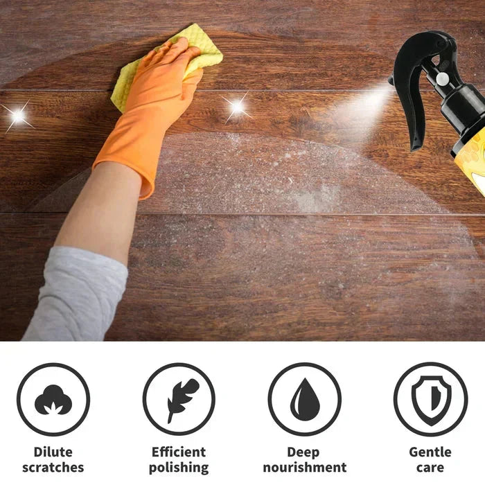 Furniture Polish Spray with Pure Beeswax for Wood Care – Restores Shine & Removes Buildup on Cabinets, Tables, Chairs – Non-Toxic Formula | Thomler