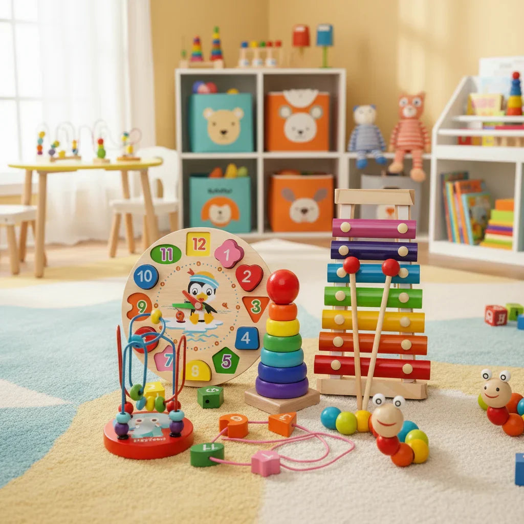 Wooden Multi-Activity Play Cube for Infants – 5 Learning Zones, Sensory Development & Fine Motor Skills for 6+ Months | Thomler