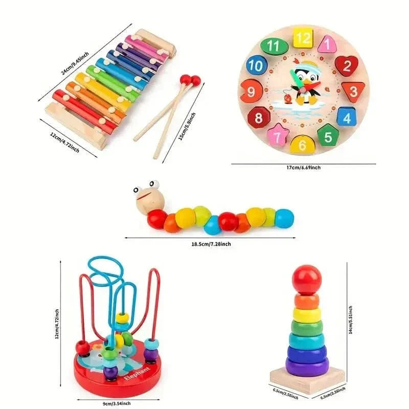 Wooden Multi-Activity Play Cube for Infants – 5 Learning Zones, Sensory Development & Fine Motor Skills for 6+ Months | Thomler