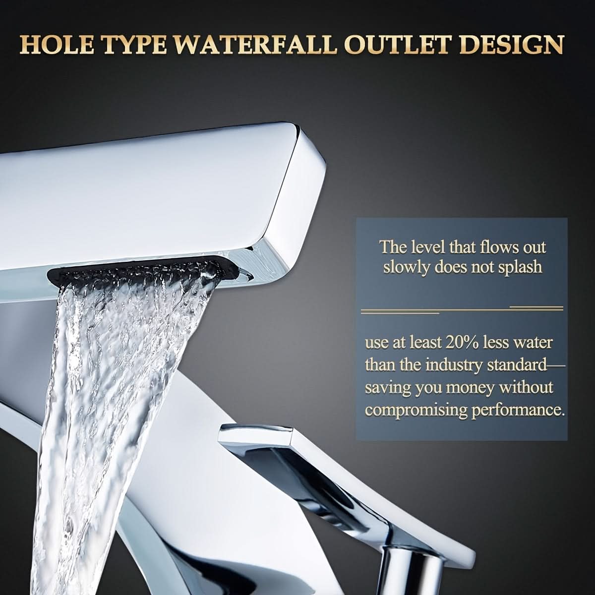 Single-Hole Waterfall Sink Faucet – 304 Stainless Steel Basin Mixer Tap for Modern Bathroom Vanities & Vessel Sinks | Thomler