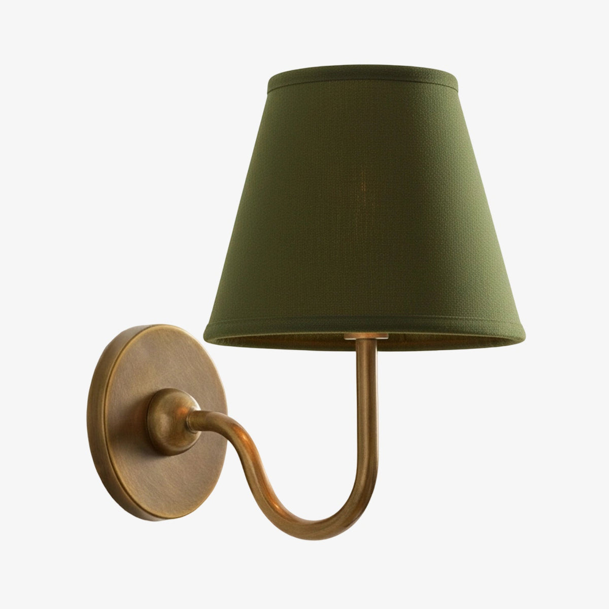 Brass Sconce with Fabric Drum Shade – 1 or 2 Light Hardwired Fixture for Bedroom, Hallway & Living Room | Thomler