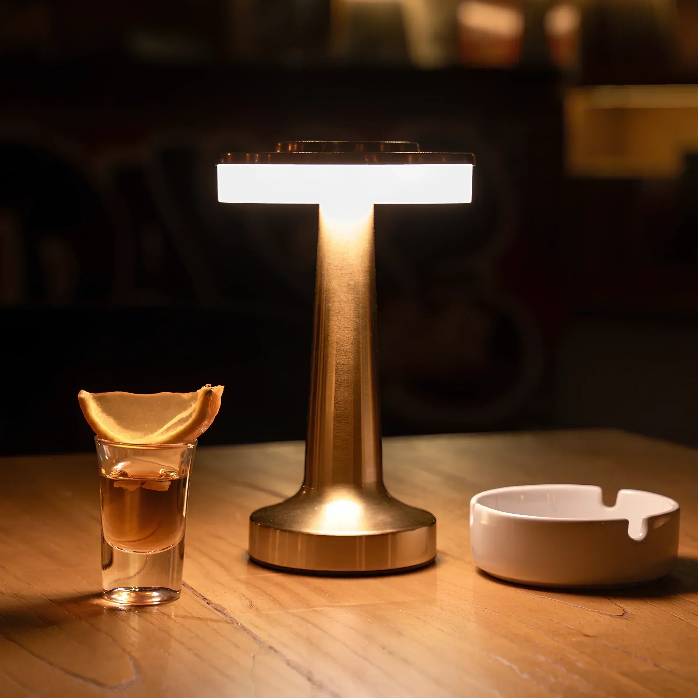 Table Lamp Metal 21.0 cm USB Rechargeable Dimmable Bedroom Restaurant Wireless LED Mood Lighting | Thomler