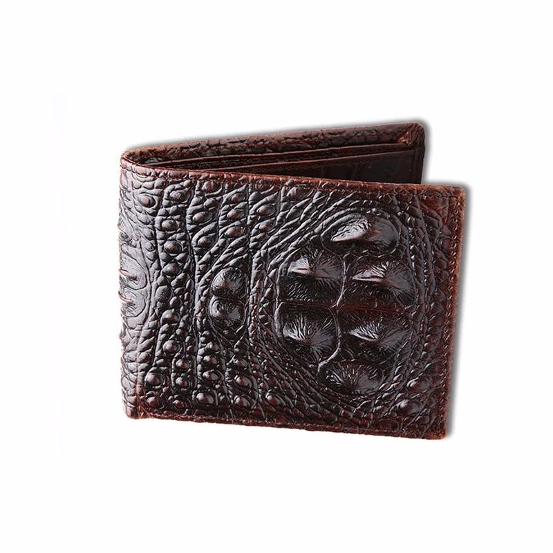 Textured Faux Croc Bifold Wallet for Men – RFID Blocking Leather Card Holder with Cash Compartments | Thomler