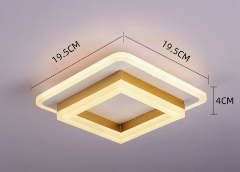 Ceiling Light Iron Acrylic 19.5 cm Modern Hallway Bedroom LED Flush Mount Square Lighting Fixture | Thomler