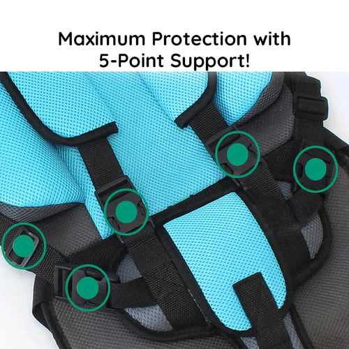 Compact Travel Booster Seat for Kids with 5-Point Safety Harness & Portable Folding Design for Car, Taxi & Plane | Perfect for Toddlers & | Thomler