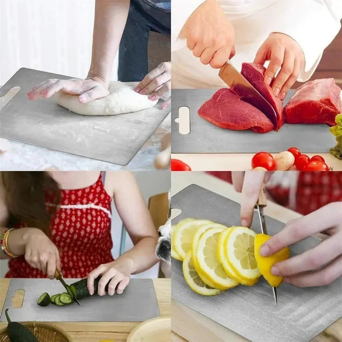 Medical-Grade Titanium Cutting Board – Non-Porous Antibacterial Kitchen Prep Surface for Meat, Vegetables & Fish | Thomler