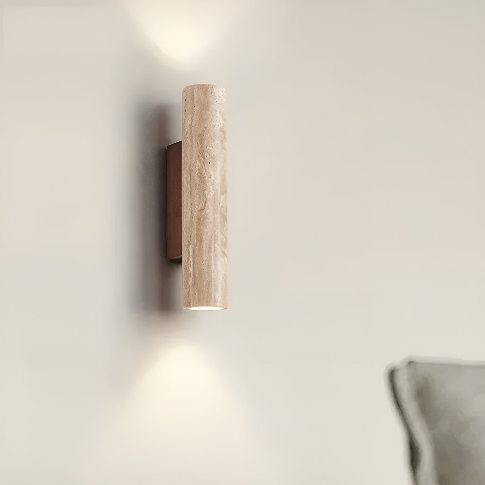 Wall Lamp Travertine Stone 32.0 cm Warm White Hallway Bedroom Uplight Downlight Modern Indoor Lighting Fixture | Thomler