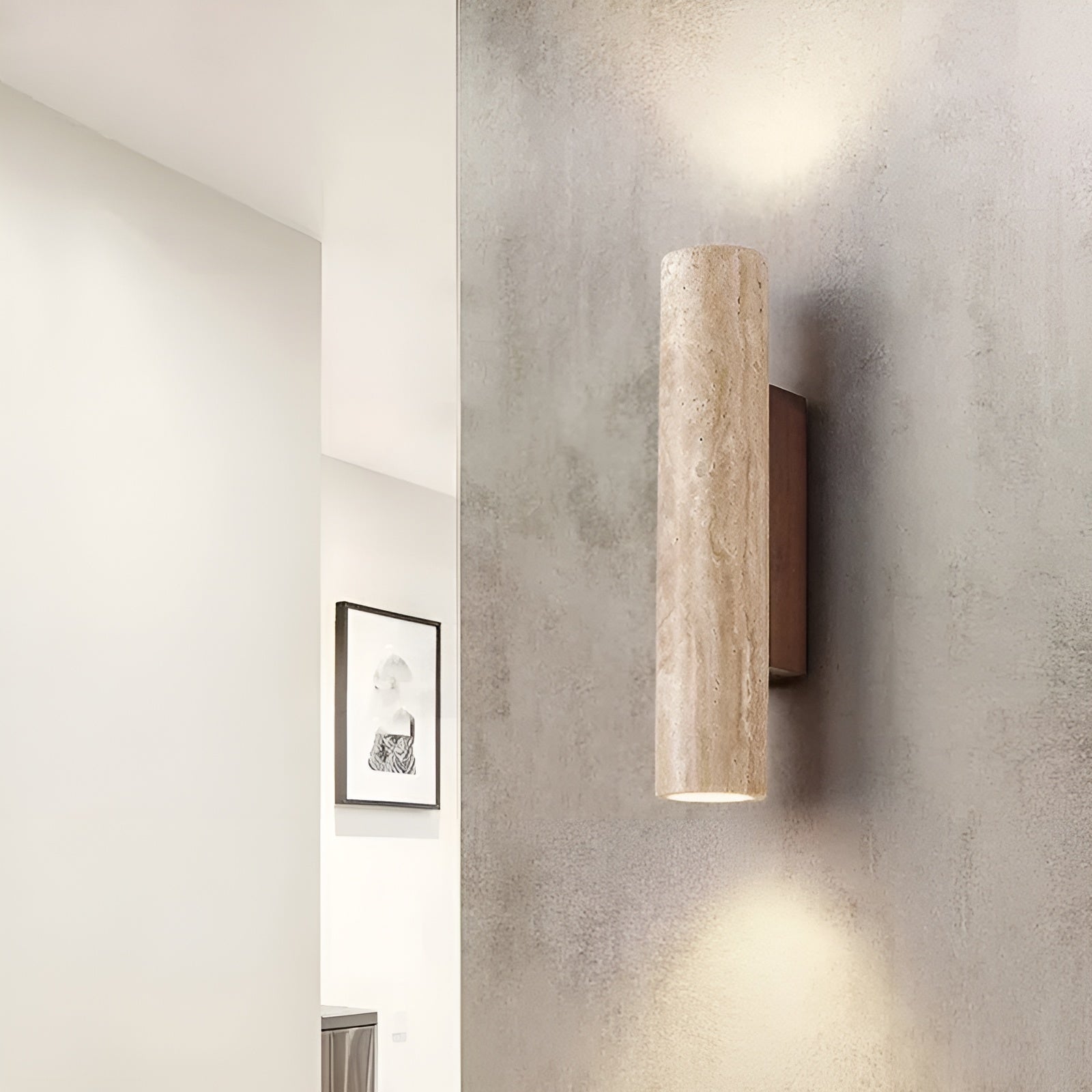Wall Lamp Travertine Stone 32.0 cm Warm White Hallway Bedroom Uplight Downlight Modern Indoor Lighting Fixture | Thomler