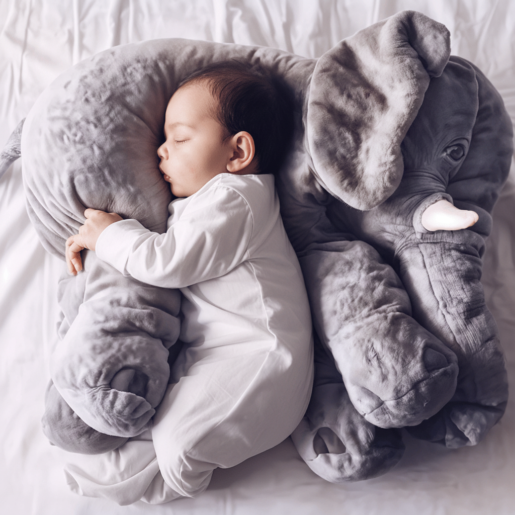 Plush Pillow Elephant 15.7 in Soft Stuffed Kids Bedroom Cuddle Toy Nursery Decor Gift | Thomler