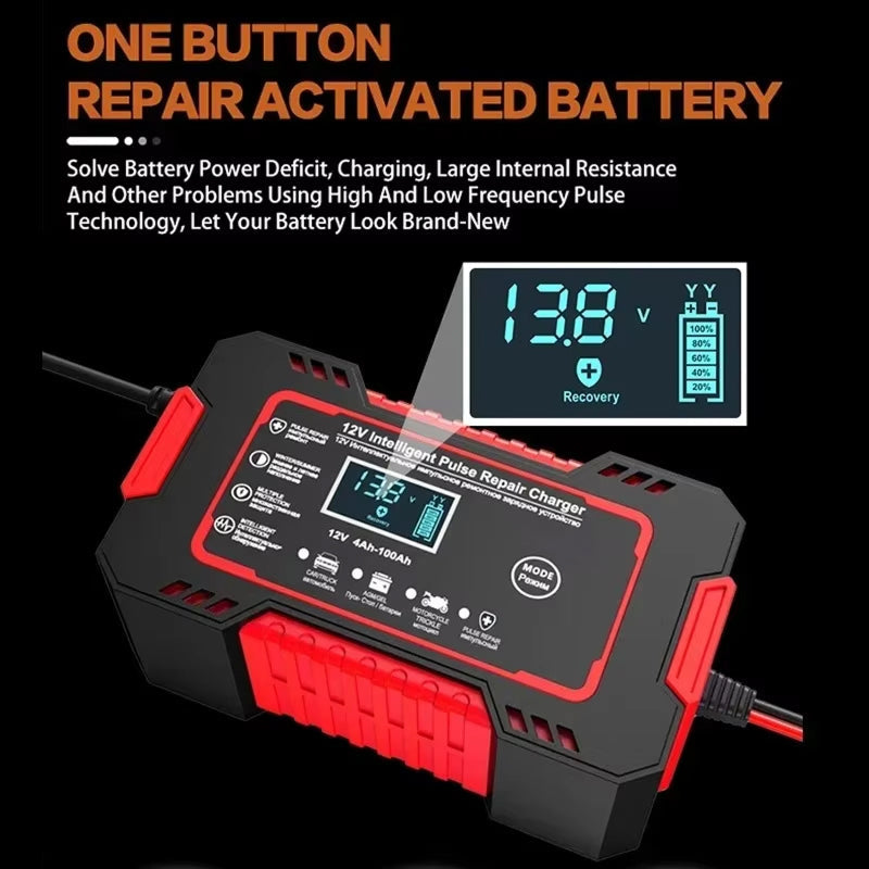 12V 6A Smart Battery Maintainer with Pulse Repair & Auto Shutoff for Cars, Motorcycles & SUVs | Thomler