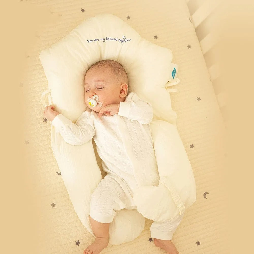 Baby Sleep Cushion with Contoured Head Cradle and Cinchable Side Bolsters for Newborns to Toddlers | Thomler