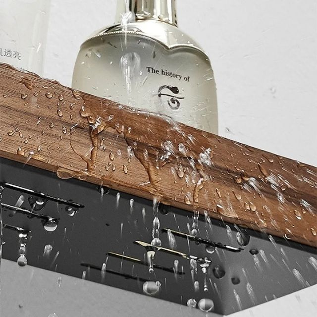 Bathroom Wall Shelf Solid Wood 50.0 cm Rustic Bathroom Storage Floating Toilet Organiser Drill Free Scandinavian Wall Rack | Thomler