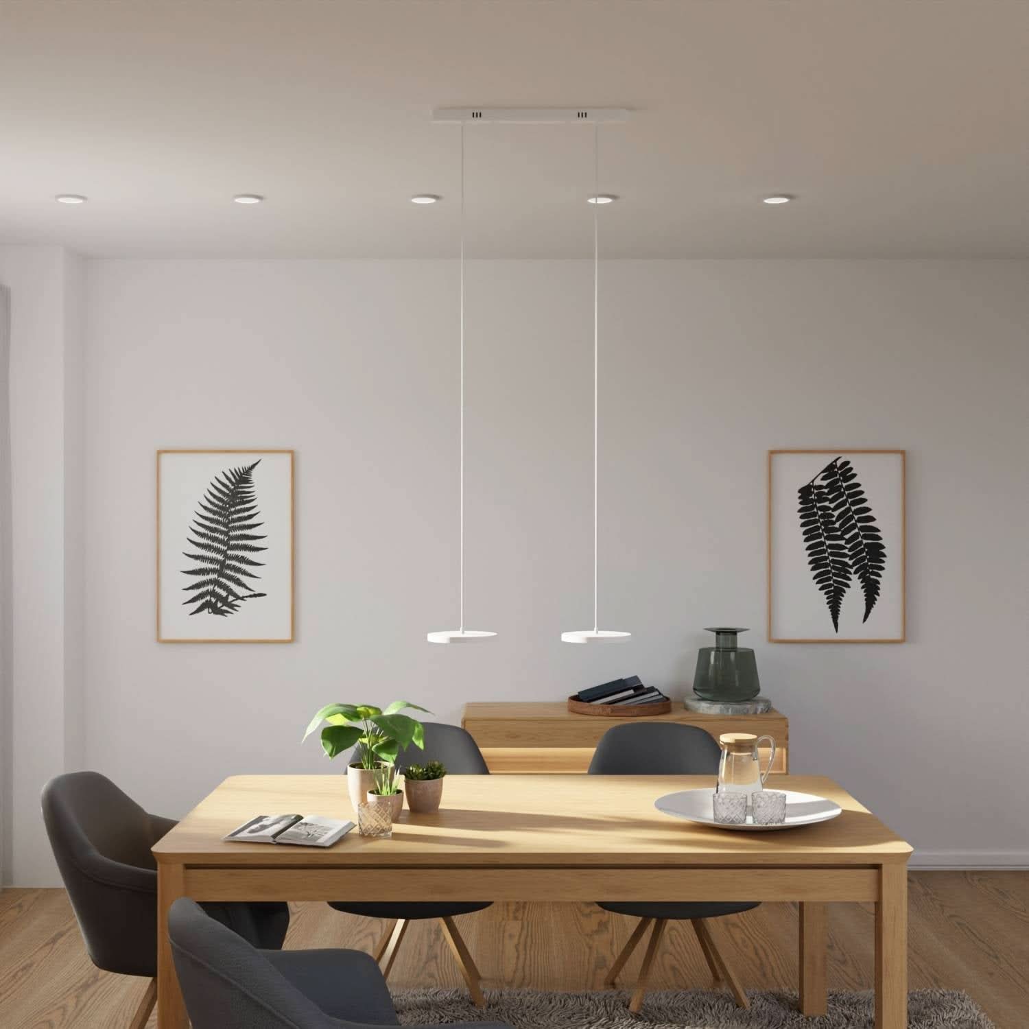 Pendant Light Aluminium LED 23.0 cm Black Dining Table Kitchen Island Dimmable Hanging Ceiling Lamp Japandi Scandinavian | Thomler