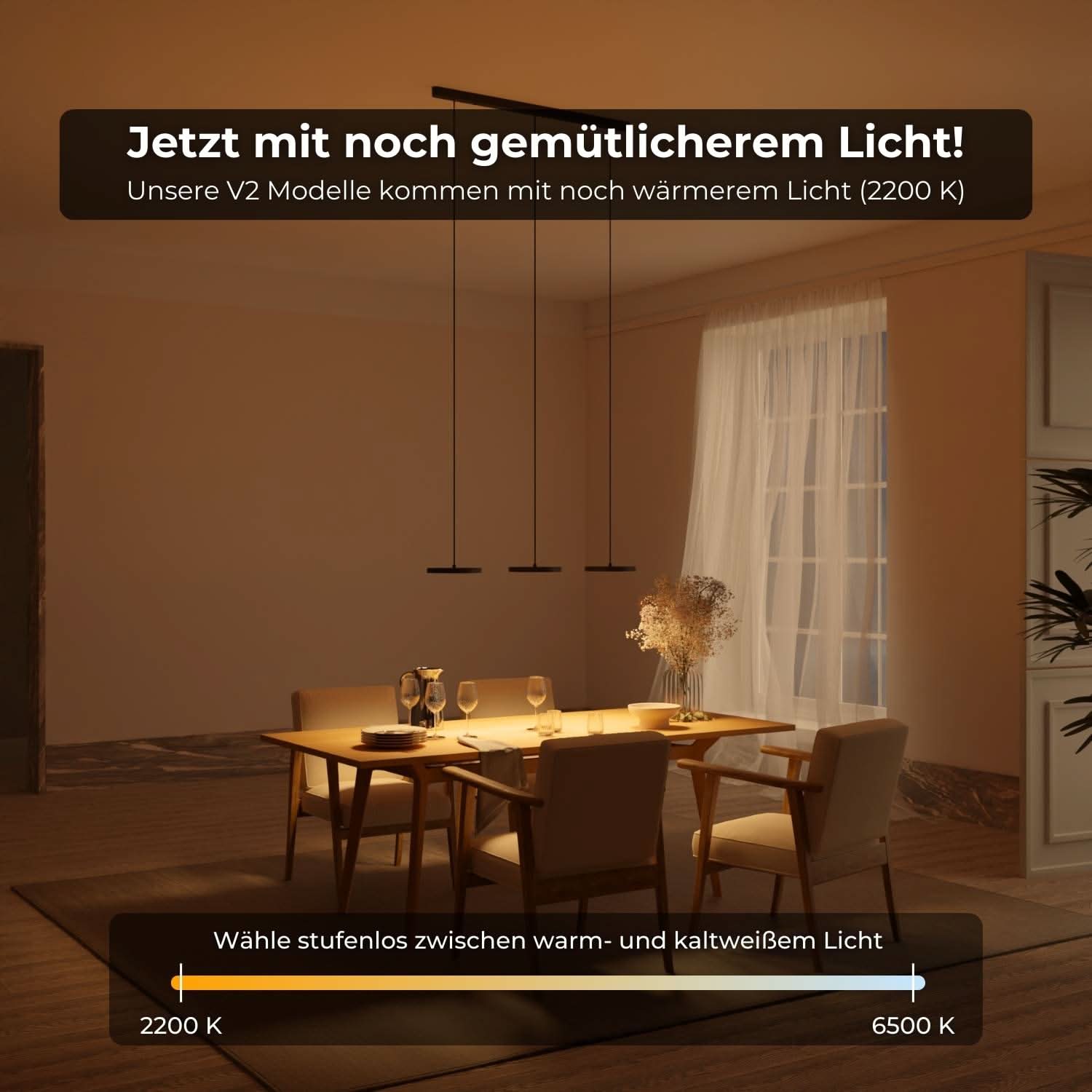 Pendant Light Aluminium LED 23.0 cm Black Dining Table Kitchen Island Dimmable Hanging Ceiling Lamp Japandi Scandinavian | Thomler