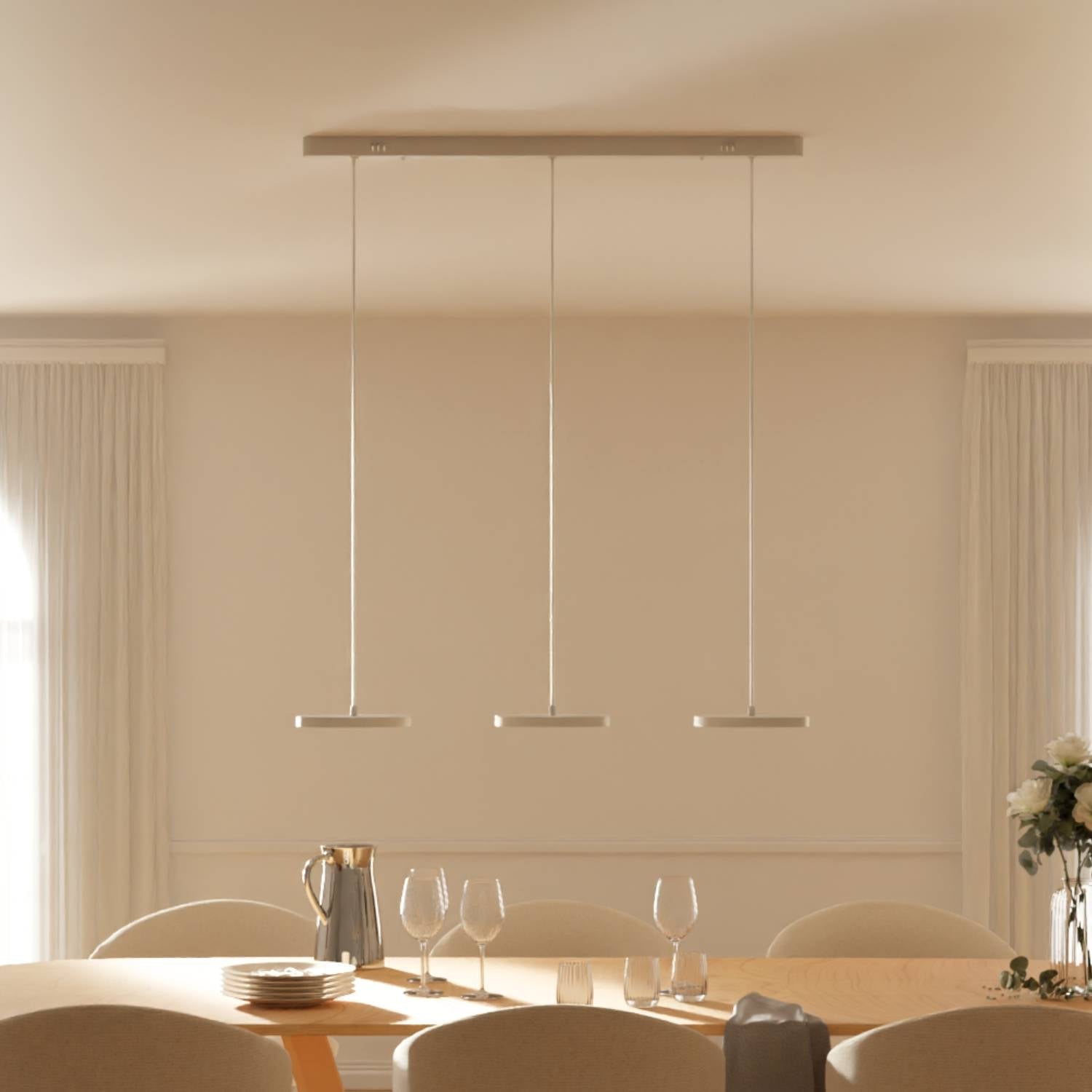 Pendant Light Aluminium LED 23.0 cm Black Dining Table Kitchen Island Dimmable Hanging Ceiling Lamp Japandi Scandinavian | Thomler