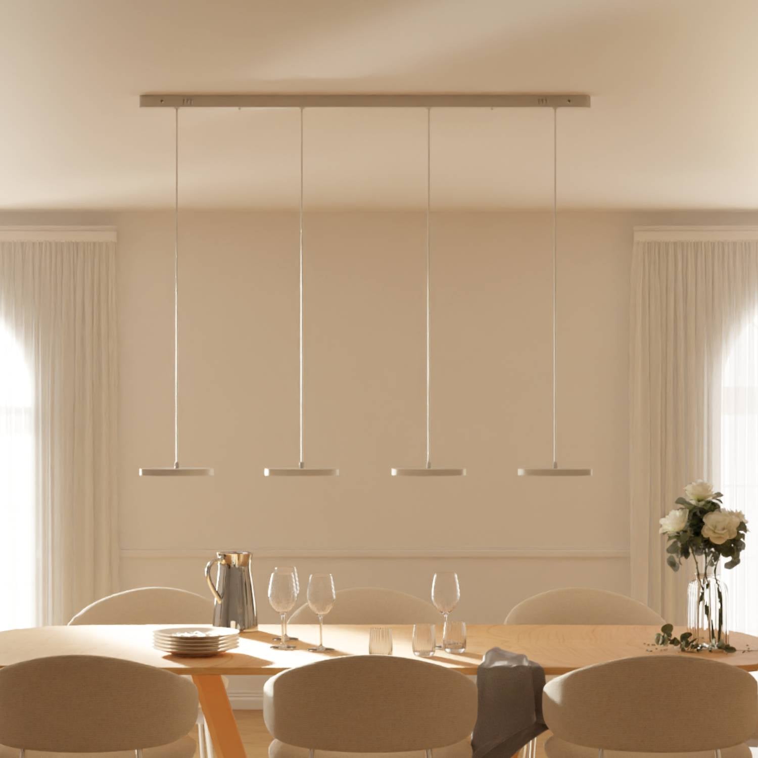 Pendant Light Aluminium LED 23.0 cm Black Dining Table Kitchen Island Dimmable Hanging Ceiling Lamp Japandi Scandinavian | Thomler