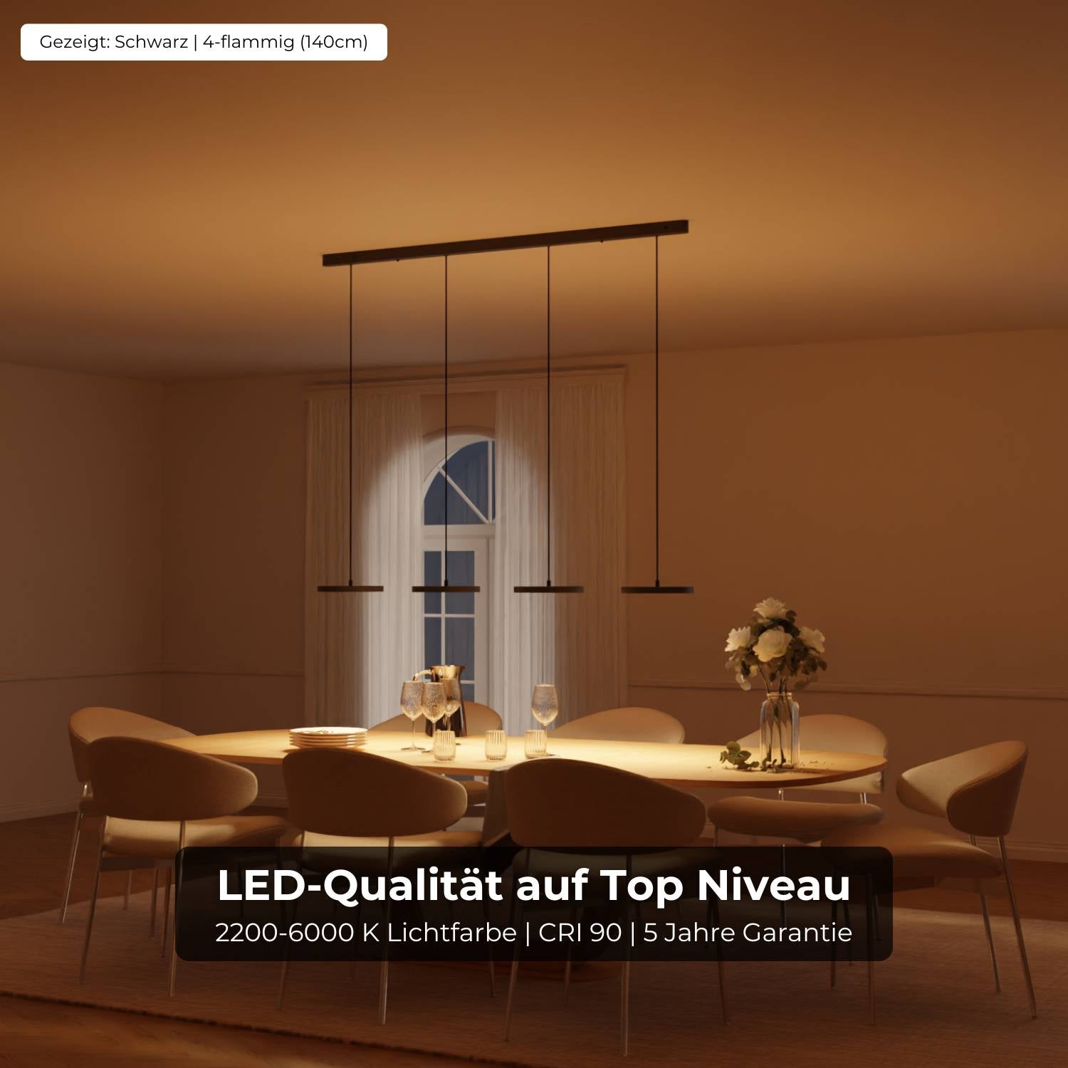 Pendant Light Aluminium LED 23.0 cm Black Dining Table Kitchen Island Dimmable Hanging Ceiling Lamp Japandi Scandinavian | Thomler