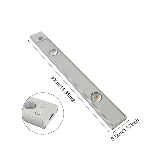 LED Light Bar USB Rechargeable Motion Sensor Indoor Wireless Cabinet Wardrobe Stair Lighting Dimmable Night Light | Thomler