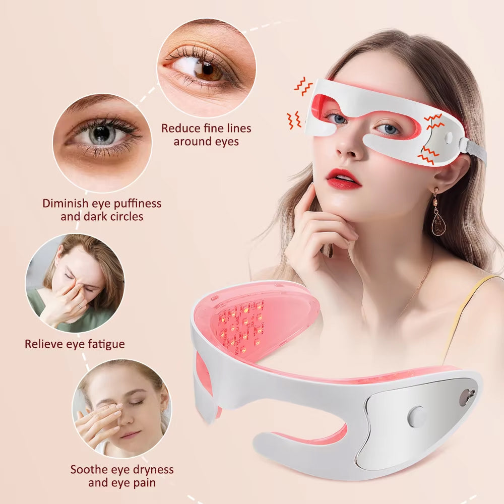 LED Eye Massager with Vibration & Light Therapy for Tired Eyes, Dark Circles & Puffiness – Rechargeable Eye Care Device | Thomler