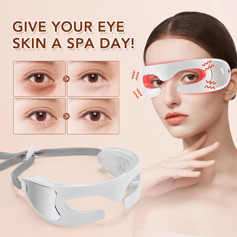 LED Eye Massager with Vibration & Light Therapy for Tired Eyes, Dark Circles & Puffiness – Rechargeable Eye Care Device | Thomler