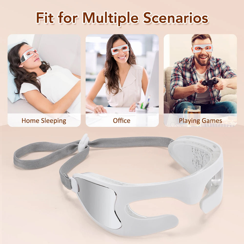 LED Eye Massager with Vibration & Light Therapy for Tired Eyes, Dark Circles & Puffiness – Rechargeable Eye Care Device | Thomler