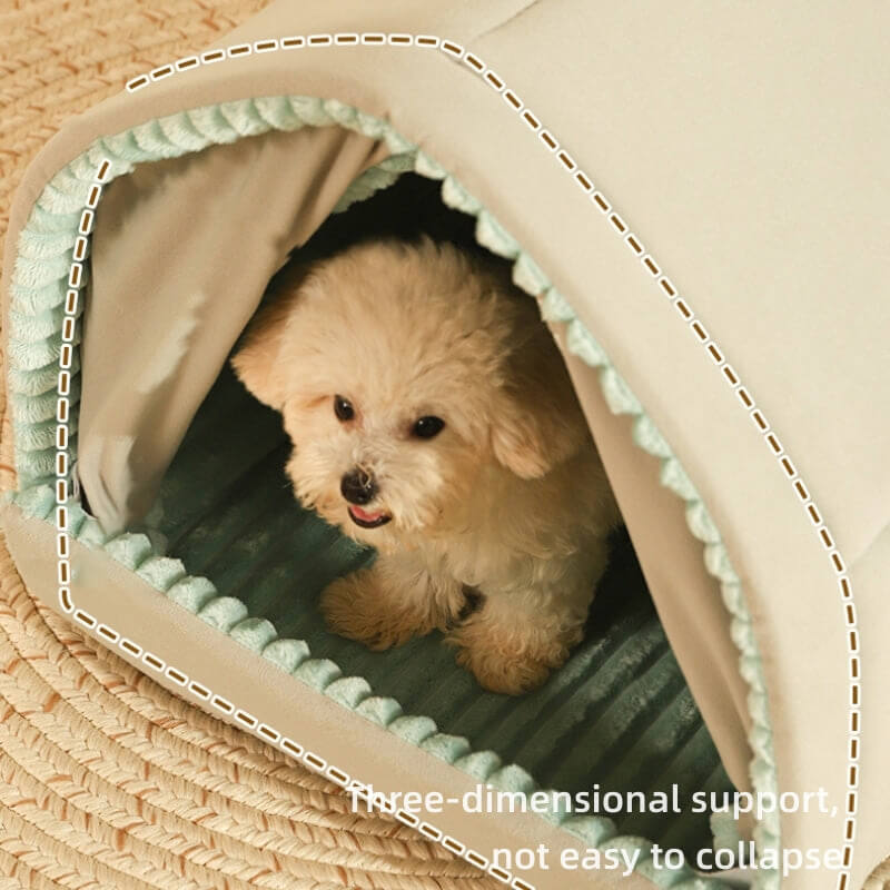 Canopy Den for Dogs & Cats with Privacy Drapes – Cozy, Foldable Pet Hideaway Tent | Thomler