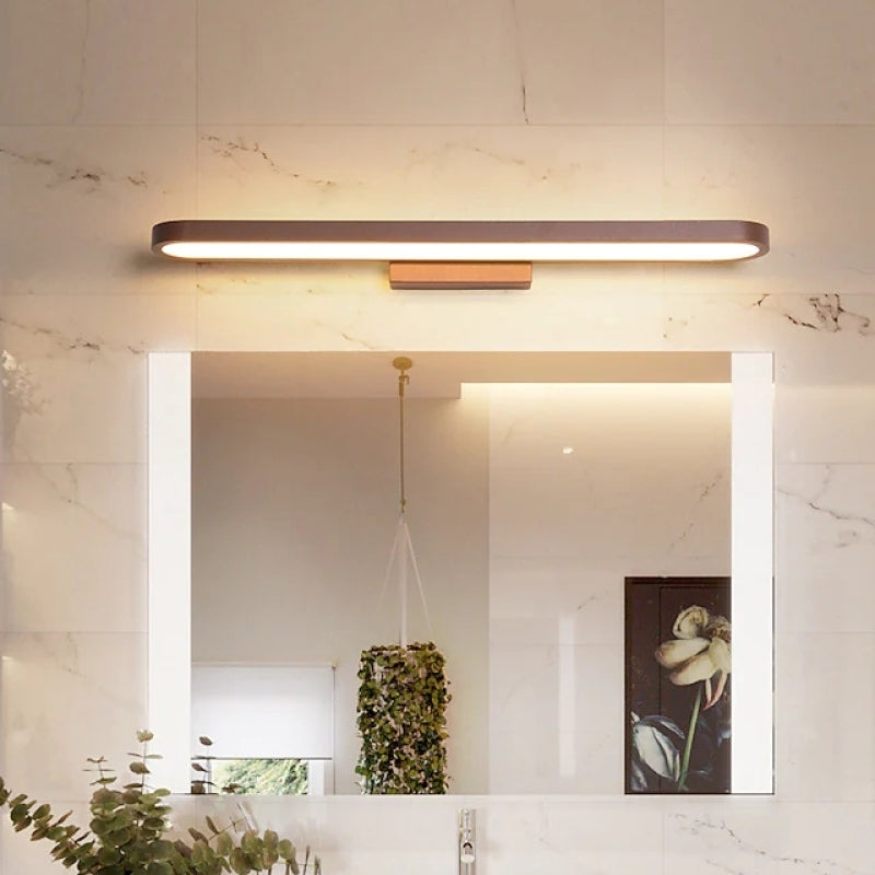 Wall Lamp Aluminium LED 80.0 cm Coffee Brown Bathroom Mirror Makeup Lighting Modern Vanity Light | Thomler