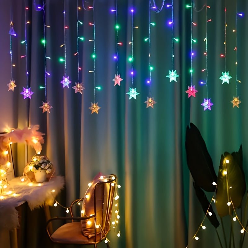 Snowflake String Lights | USB-Powered Holiday Decor with Multi-Color Glow | 13 ft Festive Strand for Christmas Tree, Window & Banister | Thomler