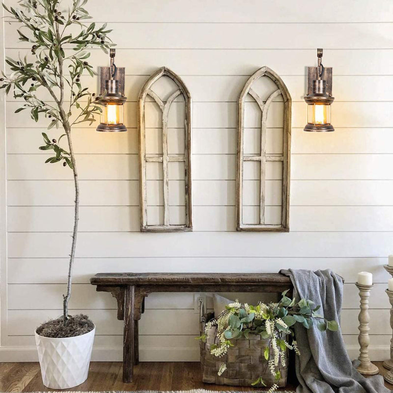 Industrial Metal Wall Sconce E27 Socket for Bedroom Living Room Hallway | Vintage Pipe Fixture Hardwired Indoor Lighting | Thomler