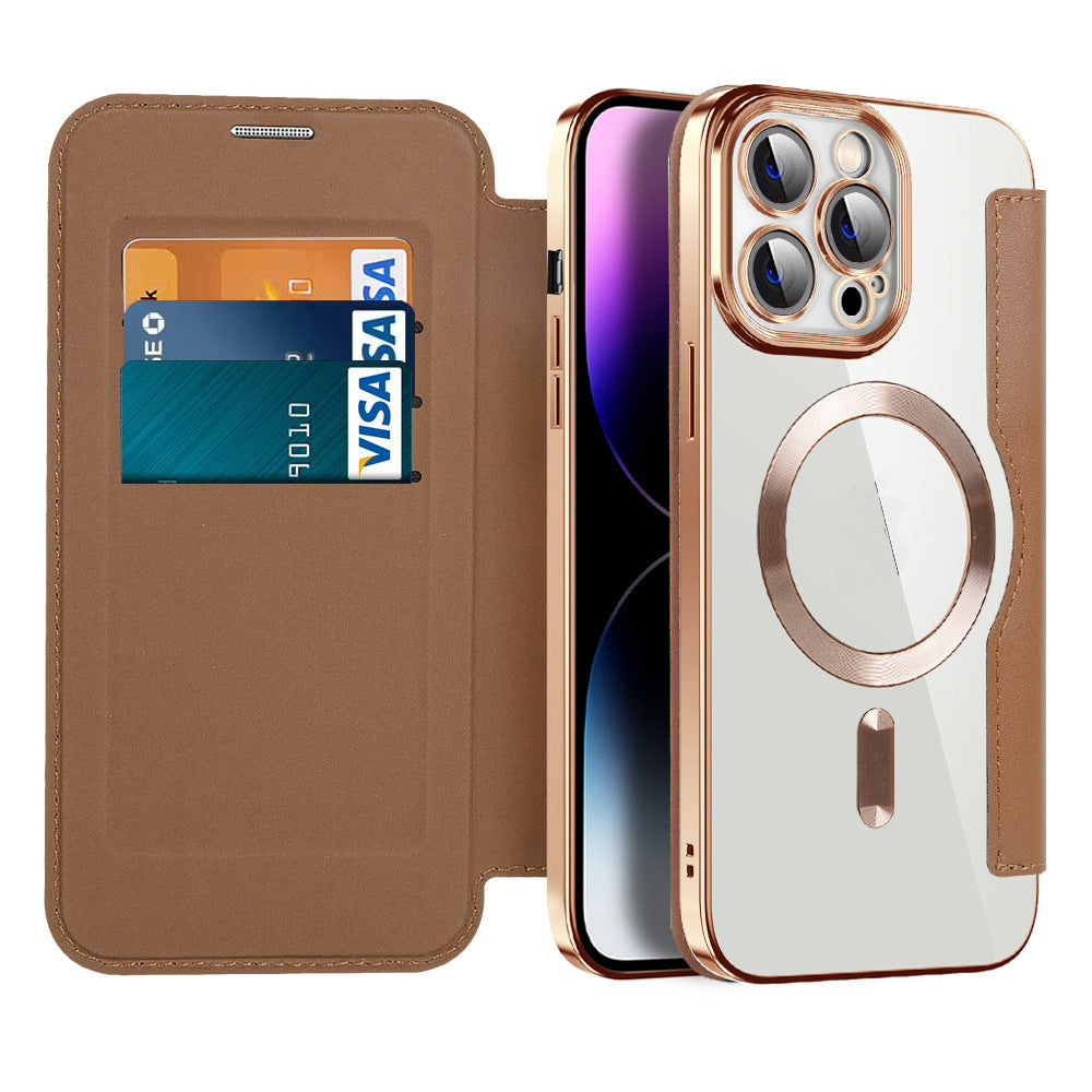 Wallet Phone Case with Card Holder & Magnetic Clasp – Flip Cover with RFID Protection & Kickstand for iPhone 12/13/14/15 Series | Thomler