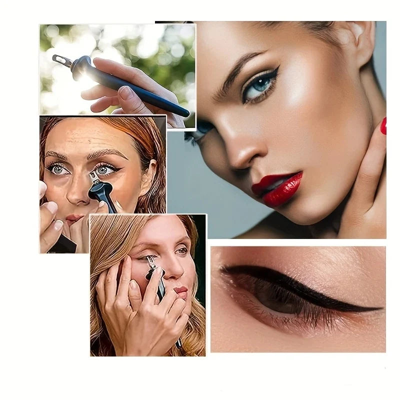 Winged Eyeliner Stamp Pen Tool Set Black Brown Cat Eye Makeup Kit Dual-Ended Precision Liner for Everyday Looks Special Events Quick Applica | Thomler