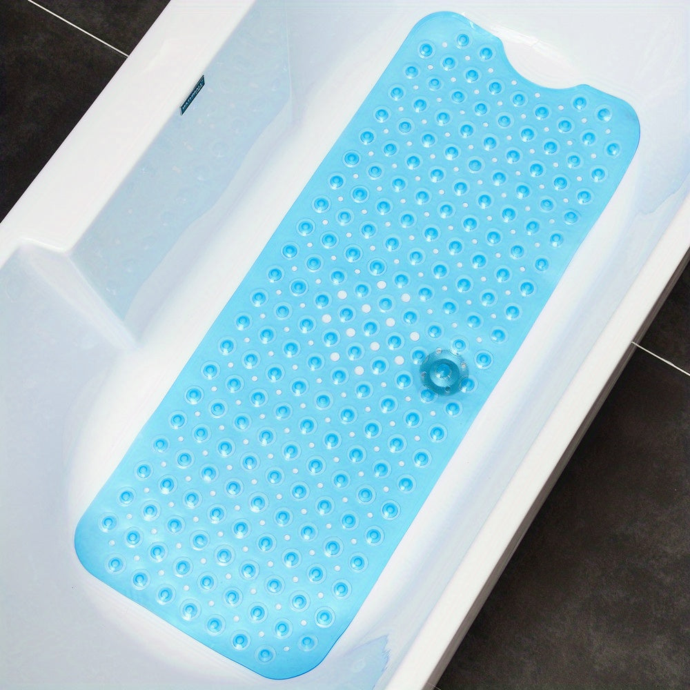 XL Non-Slip Shower and Tub Mat with Suction Cups – Drain Holes, Machine Washable, 40 x 16 in Bath Safety | Thomler