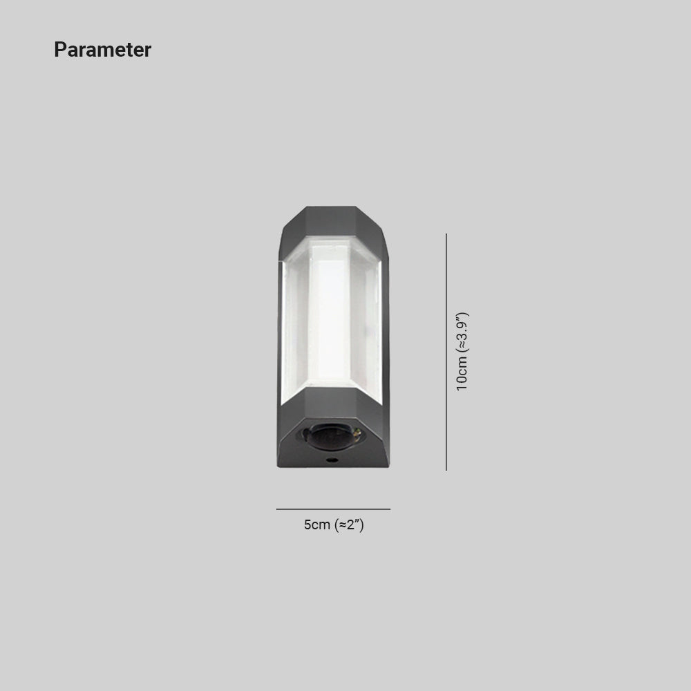 Outdoor LED Wall Sconce Dual-Light Up Down Modern Metal Waterproof Fixture for Porch Patio Entryway Black White Finish Geometric Exterior | Thomler