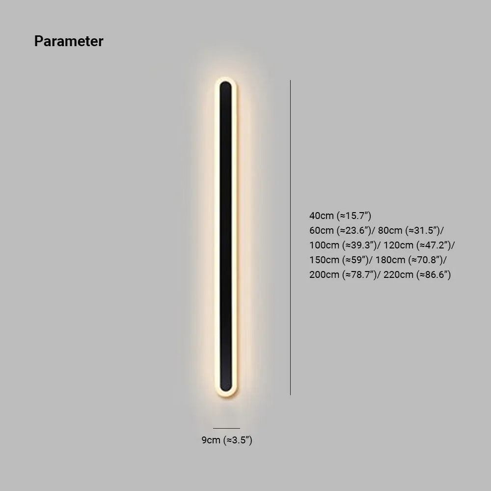Waterproof LED Sconce Elongated Wall Mount Fixture for Exterior & Interior Spaces – Indoor Outdoor Lighting – Black Metal Acrylic Diffuser | Thomler