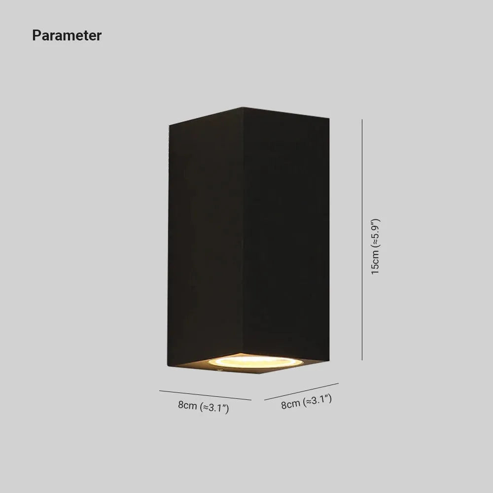 Modern Geometric Exterior Sconce with Clear Lens, Matte Finish for Patio & Entryway Lighting | Thomler