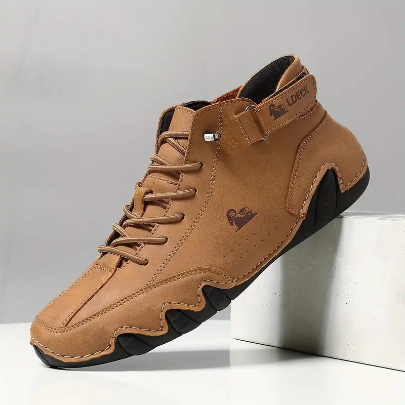 Men's Waterproof High-Top Sneakers with Elastic Slip-On Design - Durable Rubber Sole Boots for Street Style & All-Weather Wear | Thomler