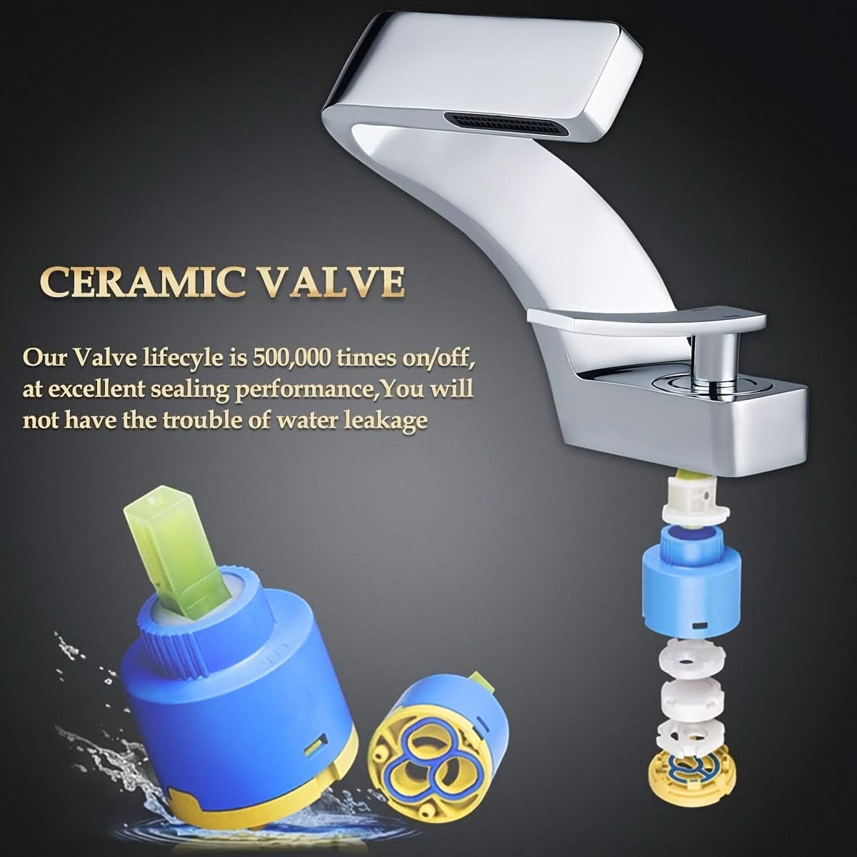 Single-Hole Waterfall Sink Faucet – 304 Stainless Steel Basin Mixer Tap for Modern Bathroom Vanities & Vessel Sinks | Thomler