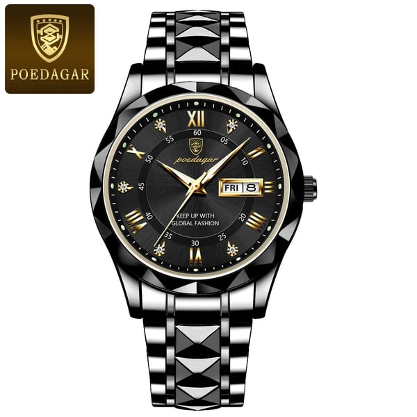 Men's Analog Quartz Watch with Luminous Hands, Date Window, and Stainless Steel Band for Business & Everyday Wear | Thomler
