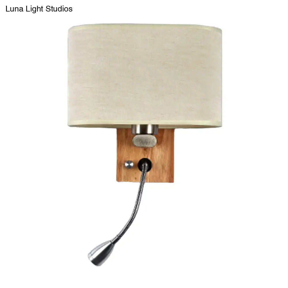 Wall-Mounted Reading Light with Adjustable Spotlight & Fabric Shade – Modern Sconce for Bedroom, Bedside Accent Lighting | Thomler