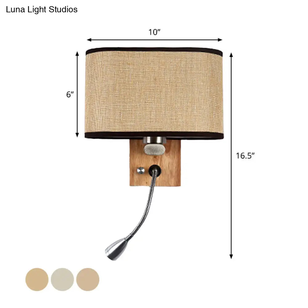 Wall-Mounted Reading Light with Adjustable Spotlight & Fabric Shade – Modern Sconce for Bedroom, Bedside Accent Lighting | Thomler