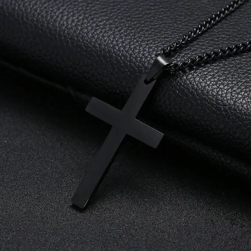Stainless Steel Cross Pendant Necklace for Men – 24 in Chain, Religious Symbol Jewelry for Everyday & Casual Wear | Thomler