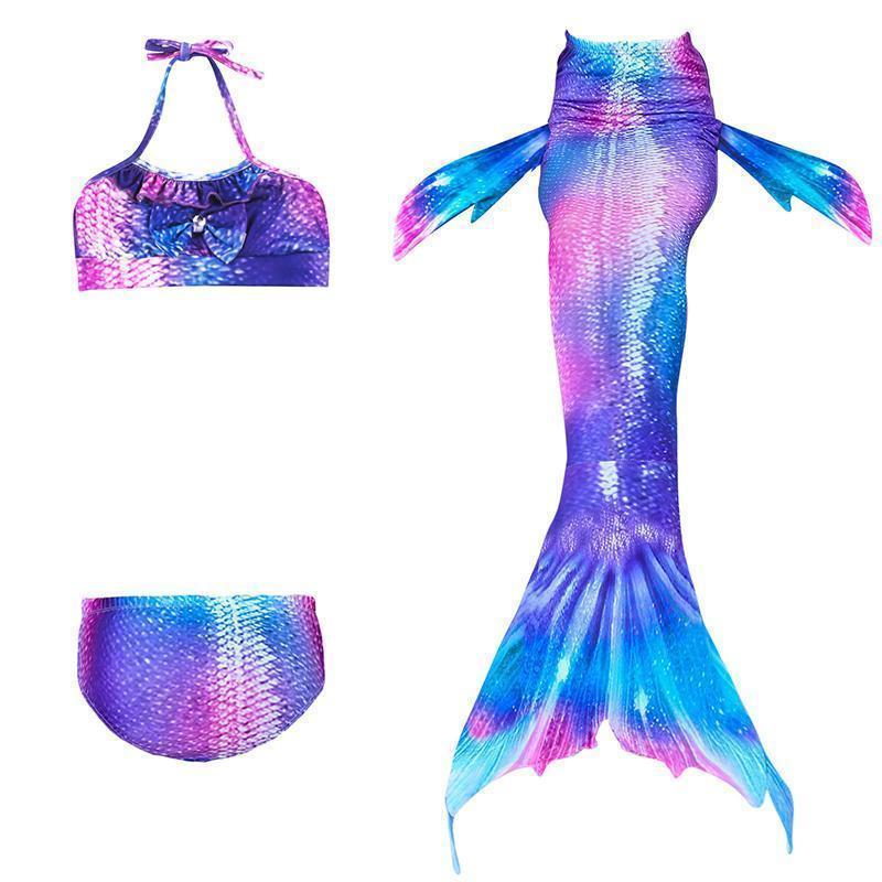 Girls Mermaid Swimsuit Set – 3-Piece Tail Bikini for Pool, Beach & Dress-Up | Thomler