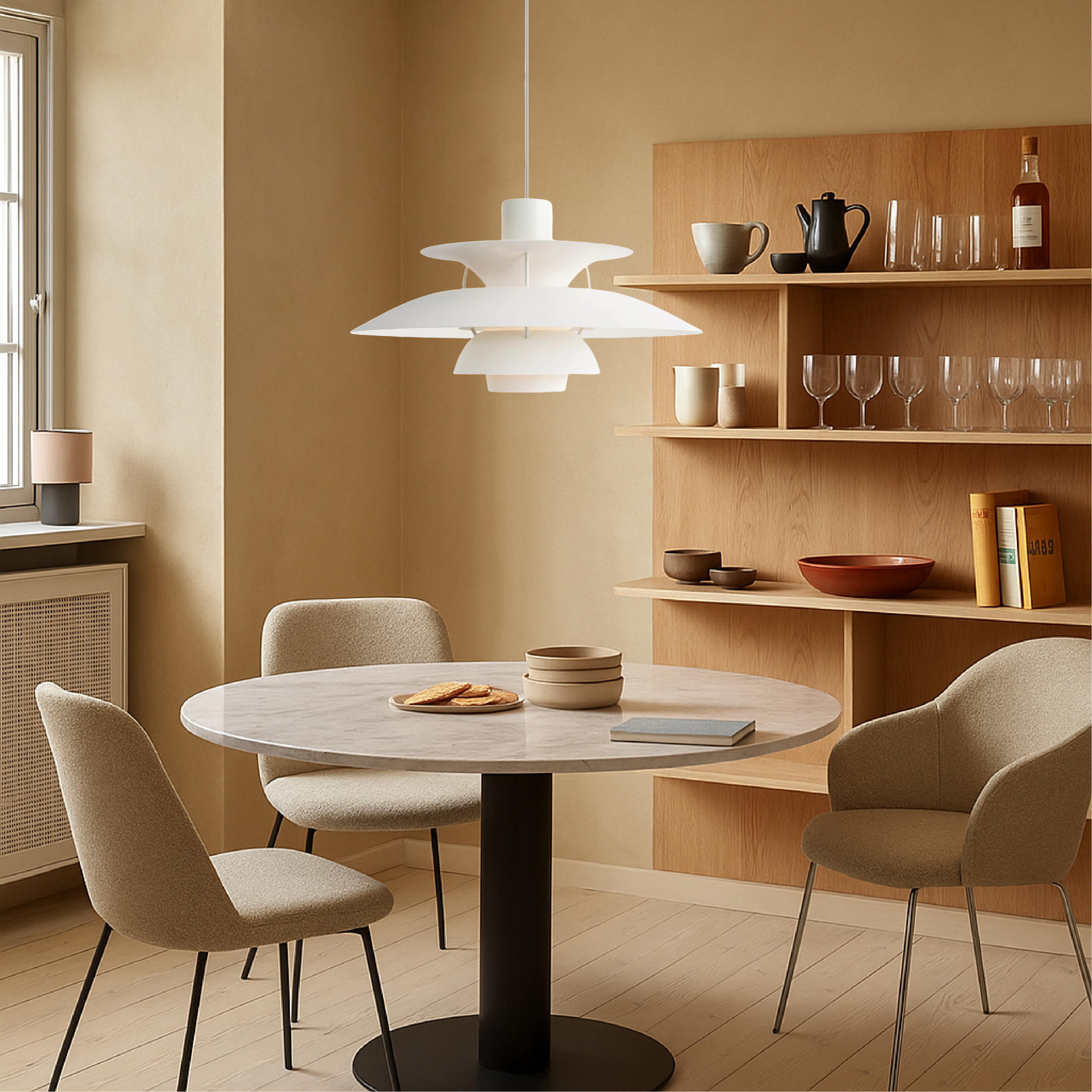 Pendant Light Aluminium Multilayer Ø30.0 cm Black Dining Table Kitchen Island Soft Lighting | Thomler