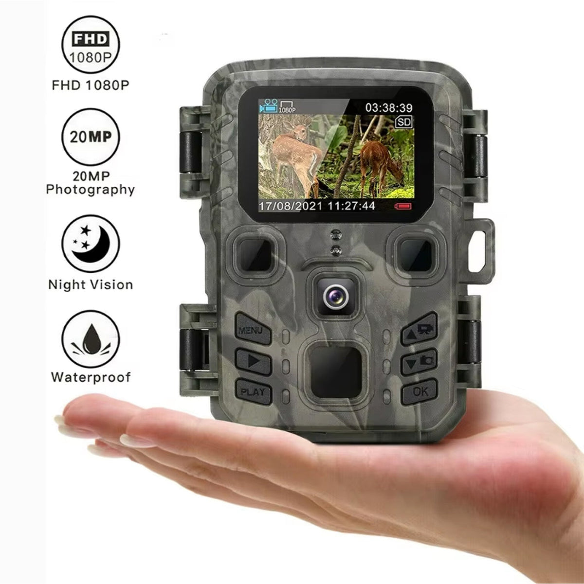 Outdoor Wildlife Camera with WiFi Streaming & Night Vision – 20MP Trail Cam for Property Monitoring & Nature Observation | Thomler