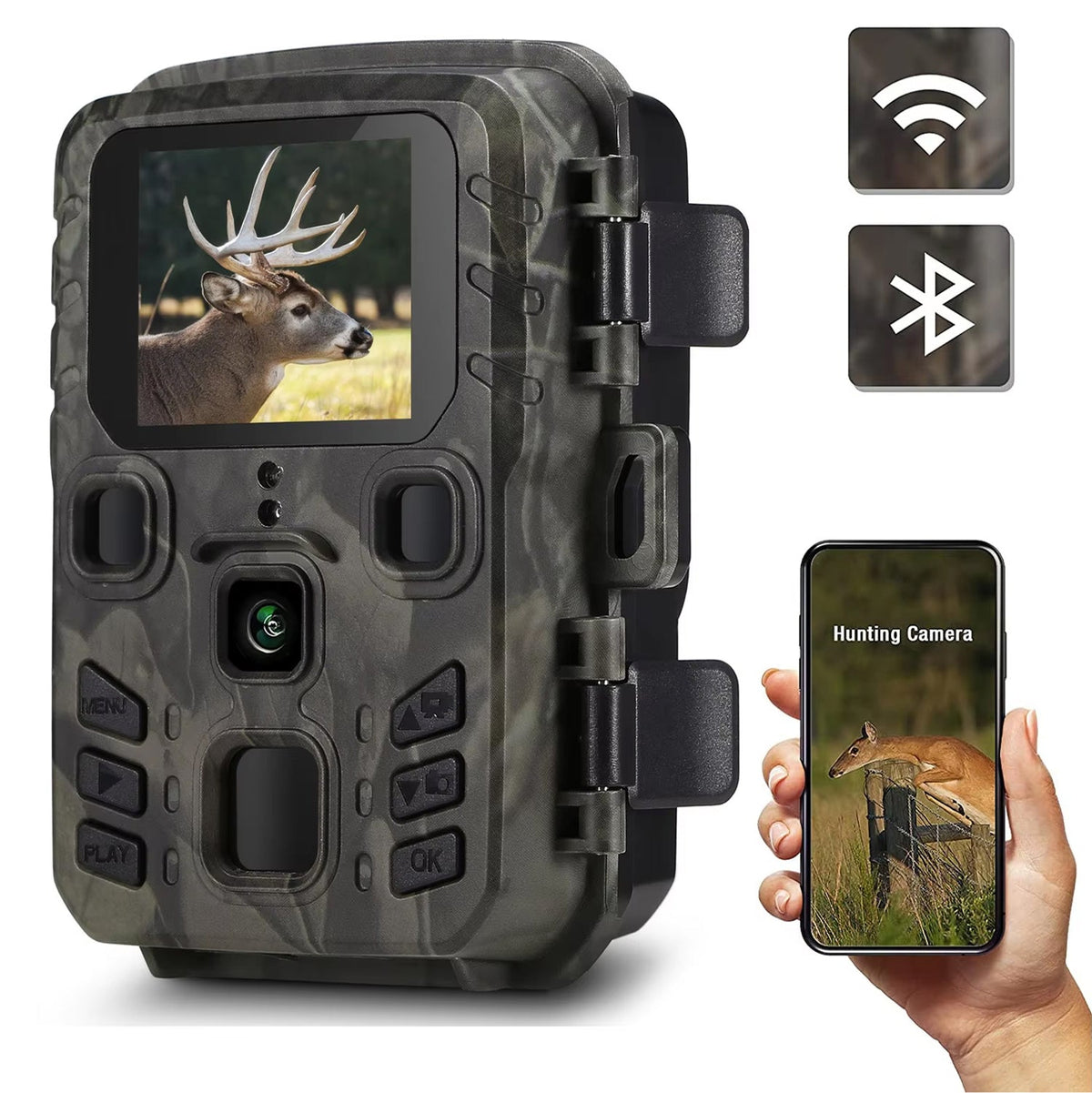WiFi Trail Camera with Night Vision & Motion Sensor for Outdoor Wildlife Observation & Property Security Monitoring | Thomler