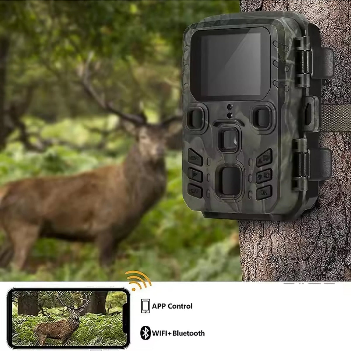 Outdoor Wildlife Camera with WiFi Streaming & Night Vision – 20MP Trail Cam for Property Monitoring & Nature Observation | Thomler