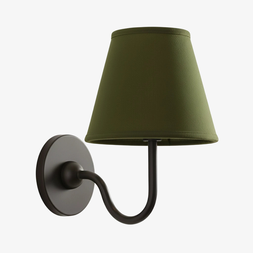 Brass Sconce with Fabric Drum Shade – 1 or 2 Light Hardwired Fixture for Bedroom, Hallway & Living Room | Thomler