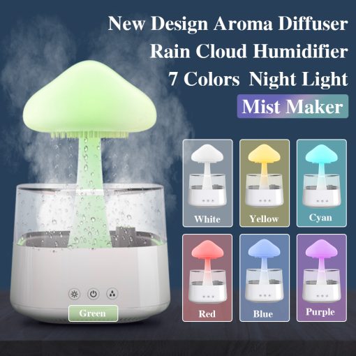 Tabletop Mist Maker with Gentle Glow – Waterfall Effect Humidifier for Aromatherapy & Ambient Lighting | Thomler
